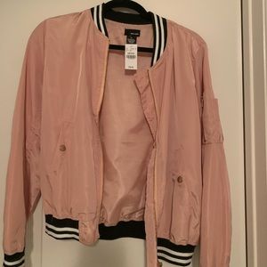 Pink retro bomber jacket size medium. NWT.